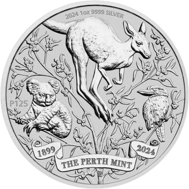 Zilveren The Perth Mint 125th Anniversary munt 1 troy ounce