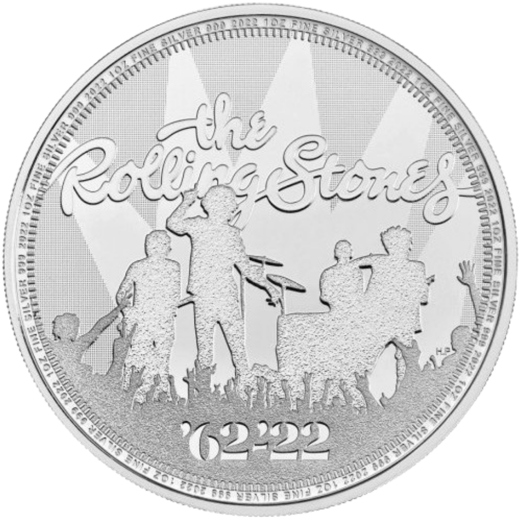 Zilveren The Rolling Stones munt 1 troy ounce