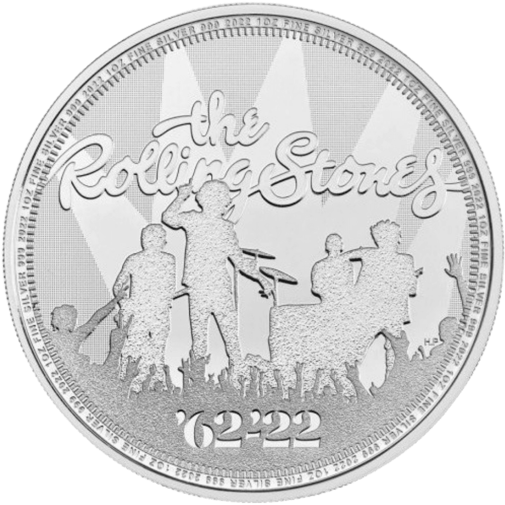 Zilveren The Rolling Stones munt 1 troy ounce