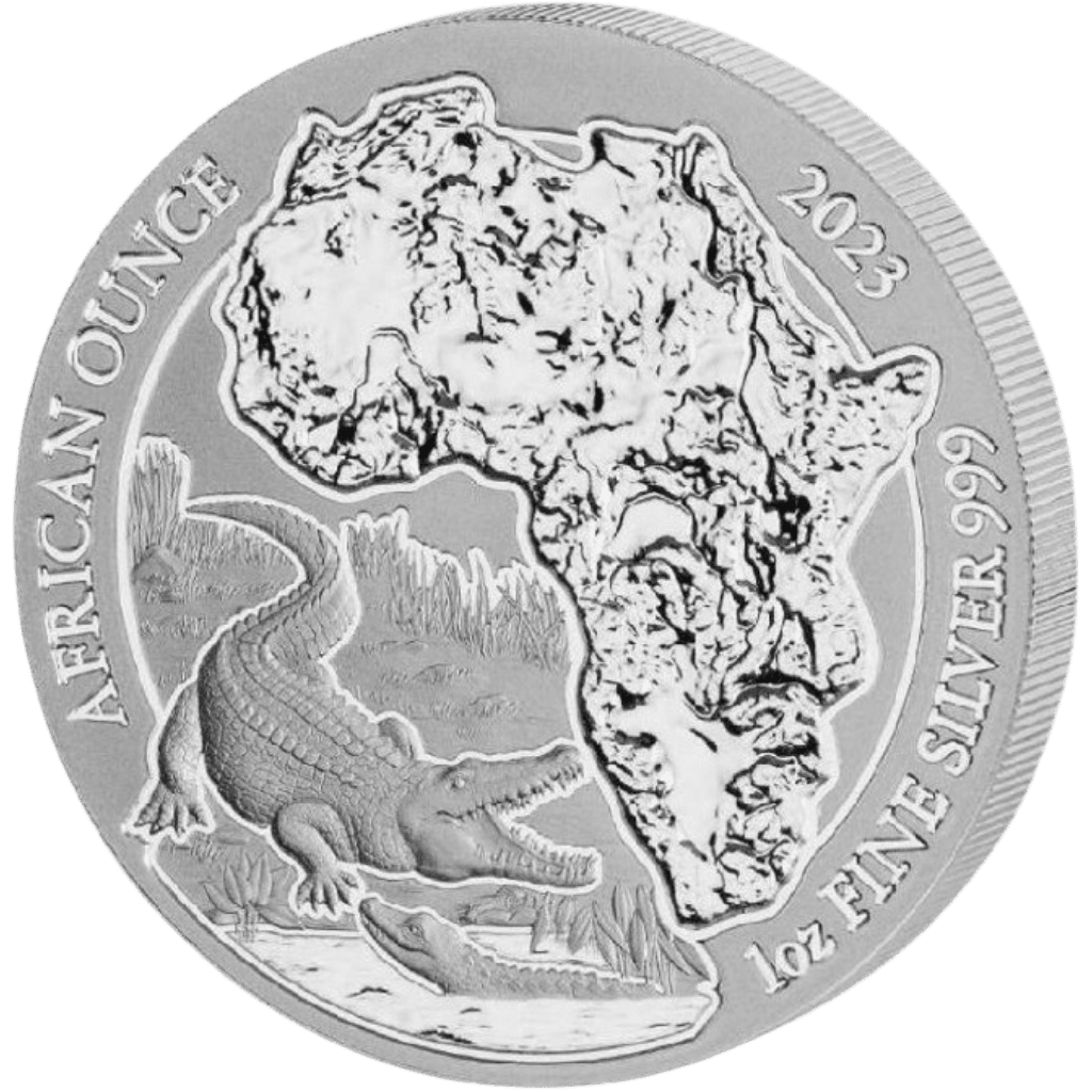 Zilveren Rwanda Nile Crocodile munt 1 troy ounce