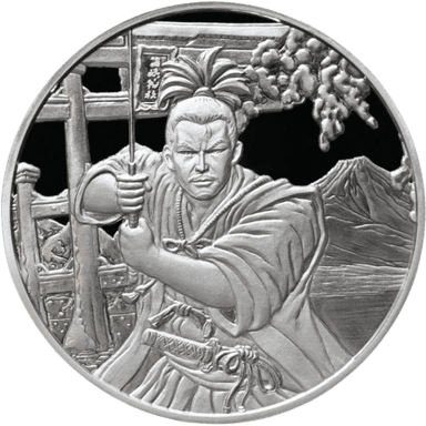 Zilveren Samurai Ancient Warriors munt 1 troy ounce