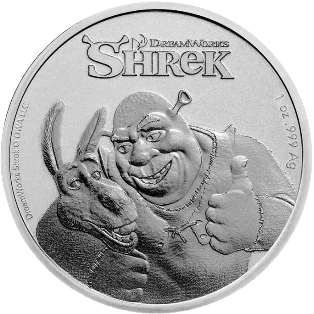 Zilveren Shrek 20th anniversary munt 1 troy ounce