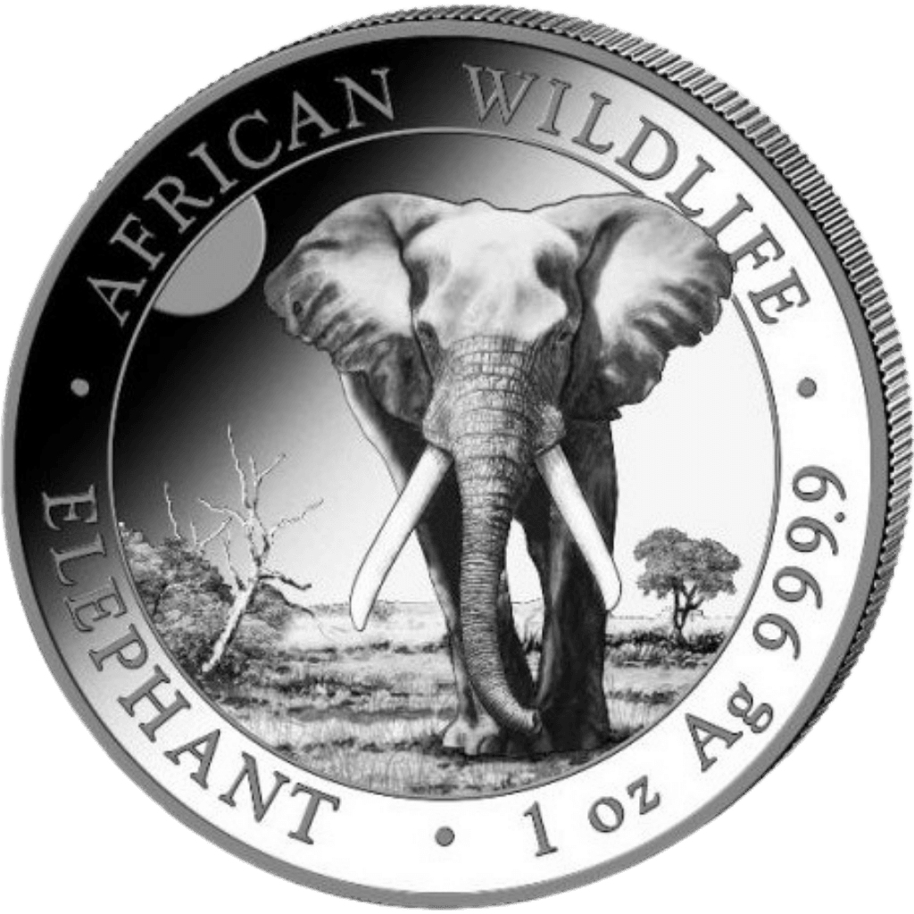 Zilveren Somalische Olifant munt 1 troy ounce