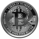 Zilveren Bitcoin munt 1 troy ounce 1