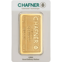 C. Hafner goudbaar 100 gram goud kopen