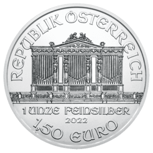 Philharmoniker munt zilver 1 troy ounce achterkant