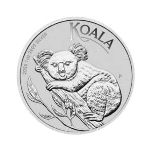 Australische Koala 1 troy ounce zilveren munt 2025 voorkant
