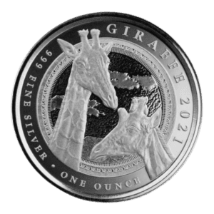 Zilveren 1 troy ounce munt Guinea Giraffe 2021