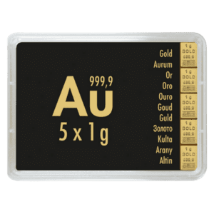 Combibaar 5 x 1 gram goud