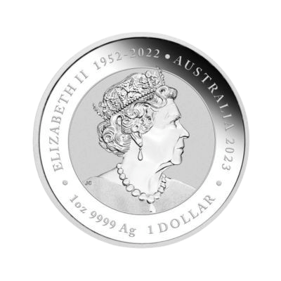 Australian Brumby 1 troy ounce zilveren munt 2023 achterkant