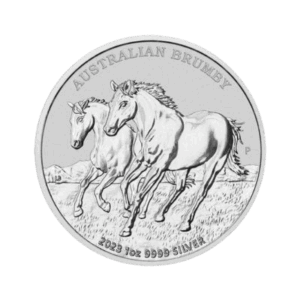 Australian Brumby 1 troy ounce zilveren munt 2023 voorkant