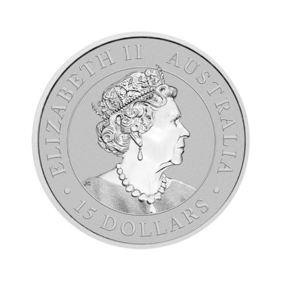 1:10 troy ounce platina Kookaburra munt achterkant