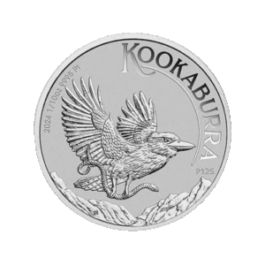 1:10 troy ounce platina Kookaburra munt voorkant