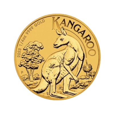 1:4 troy ounce gouden Kangaroo munt 2023 voorkant