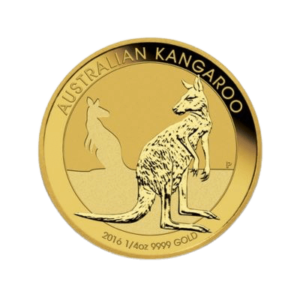 1:4 troy ounce gouden Kangaroo munt voorkant
