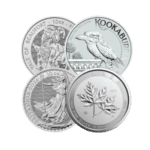 10 troy ounce zilveren muntenmix voorkant