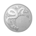 Royal Australian Mint Dragon 1 troy ounce zilveren munt 2024 voorkant
