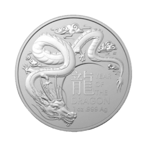 Royal Australian Mint Dragon 1 troy ounce zilveren munt 2024 voorkant