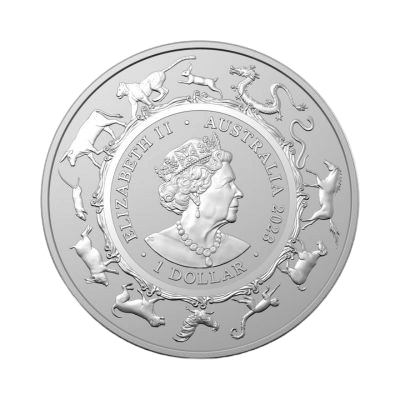 Royal Australian Mint Rabbit 1 troy ounce zilveren munt 2023 achterkant