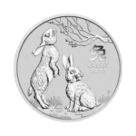 Year of the Rabbit 1 kilo zilveren munt 2023 voorkant