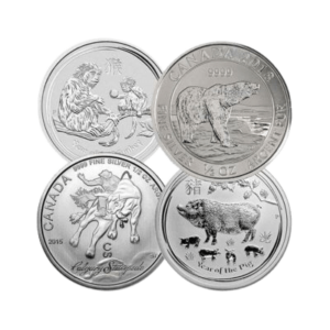 1/2 troy ounce zilveren muntenmix voorkant