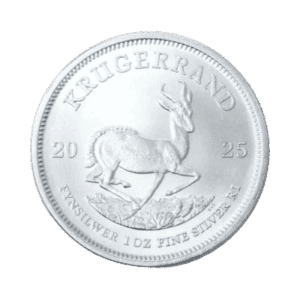 1 troy ounce zilveren Krugerrand munt 2025 voorkant
