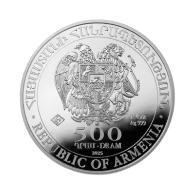 1 troy ounce zilveren Noahs Ark munt 2025 achterkant