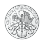 1 troy ounce zilveren Philharmoniker munt 2025 voorkant