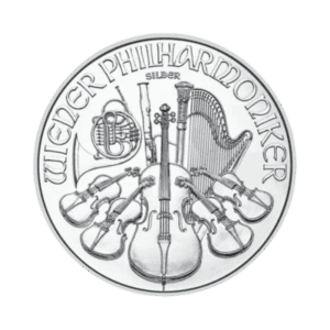 1 troy ounce zilveren Philharmoniker munt 2025 voorkant