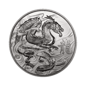 Ascension Islands Dragon 1 troy ounce zilveren munt 2024 voorkant