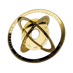 Cook Island Armillary Valcambi 1 troy ounce gouden munt ontwerp