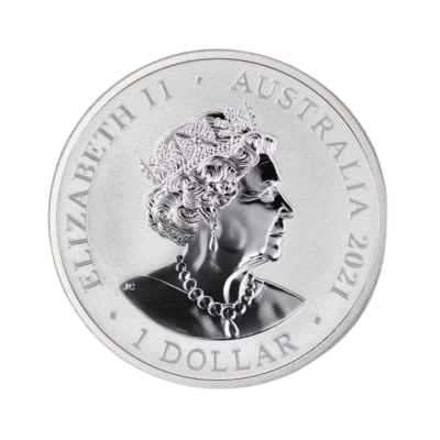 Great White Shark 1 troy ounce zilveren munt 2021 achterkant