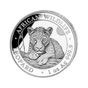 Somalische Luipaard 1 troy ounce zilveren munt 2025 voorkant