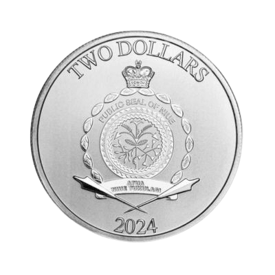 Theseus & The Minotaurus 1 troy ounce zilveren munt 2024 achterkant