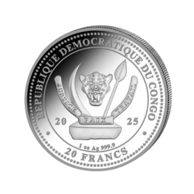 World's Wildlife Lion 1 troy ounce zilveren munt 2025 achterkant