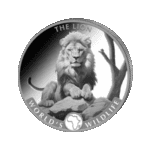 World's Wildlife Lion 1 troy ounce zilveren munt 2025 voorkant
